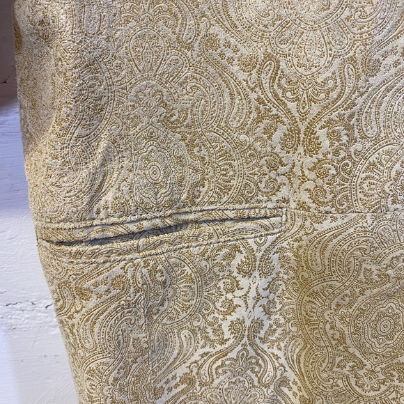 Terry Lewis Beautiful Tan Leather Blazer w Pattern Size L - Picture 3 of 8